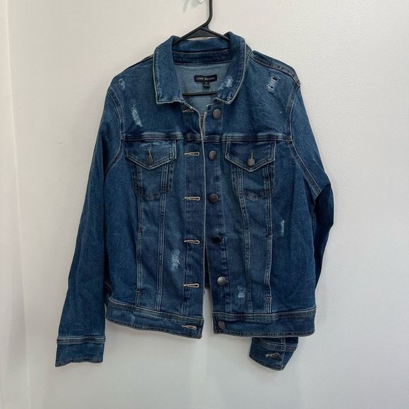 Lane Bryant distressed Fall denim jacket NWT size 20 - Picture 2 of 9